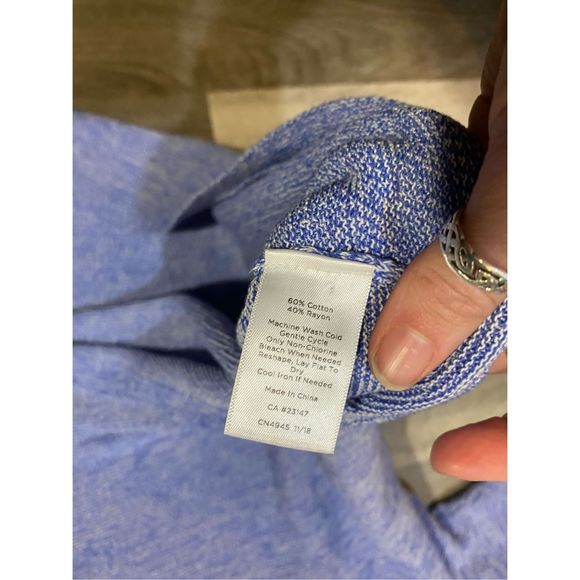 Talbots BUTTON-SLEEVE SWEATER - MARLED Blue 3/4 Sleeve Top, Size 2XL, MSRP $80 - Picture 8 of 11